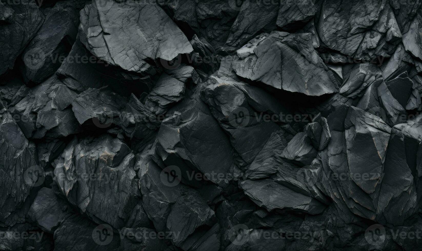 de cerca de un texturizado negro roca. creado con generativo ai herramientas foto