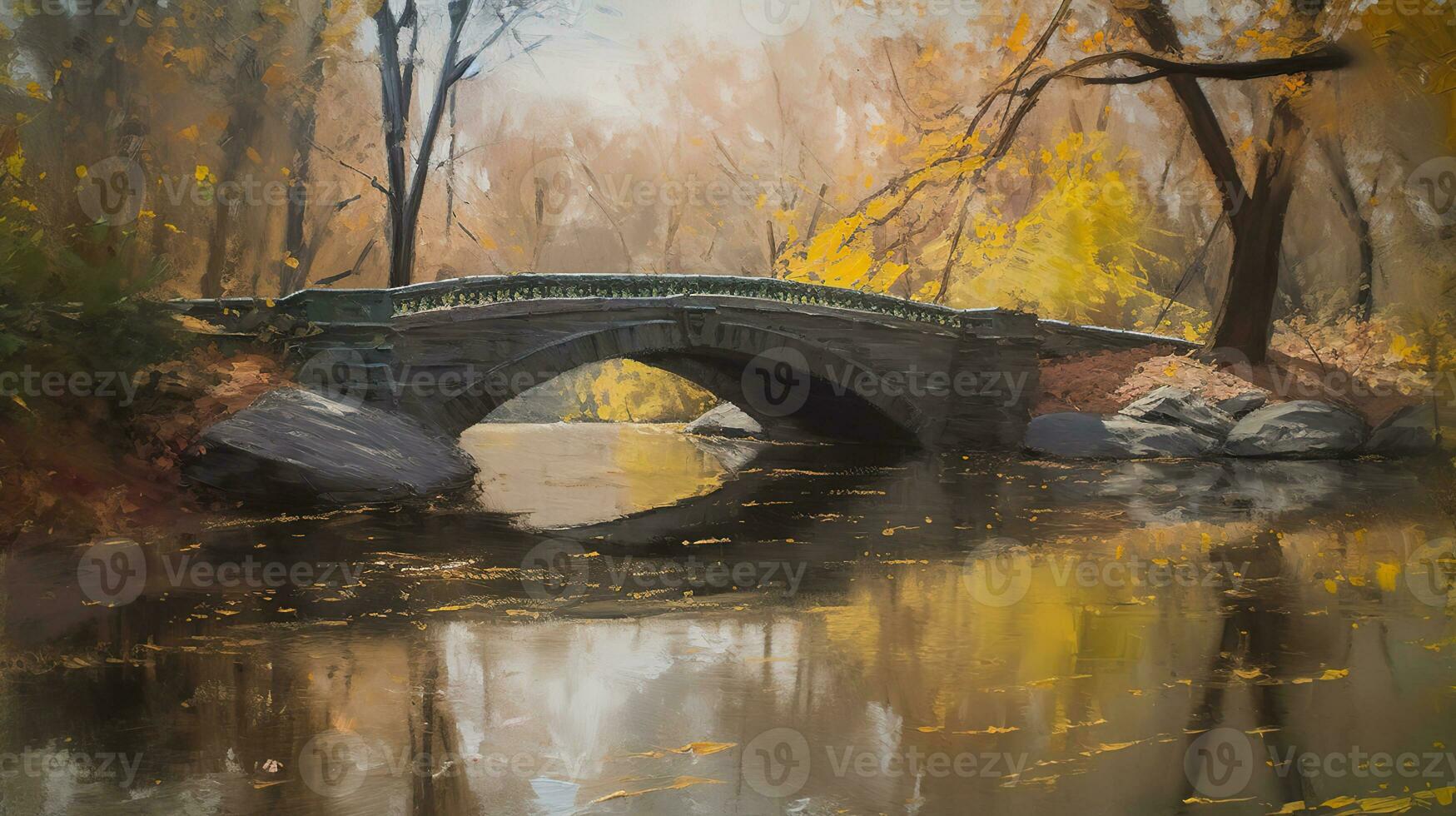 Bill Alexander style oil painting using wet on wet technique, impasto heavy brush strokes, detailed, The Mall, Central Park, Generative ai photo