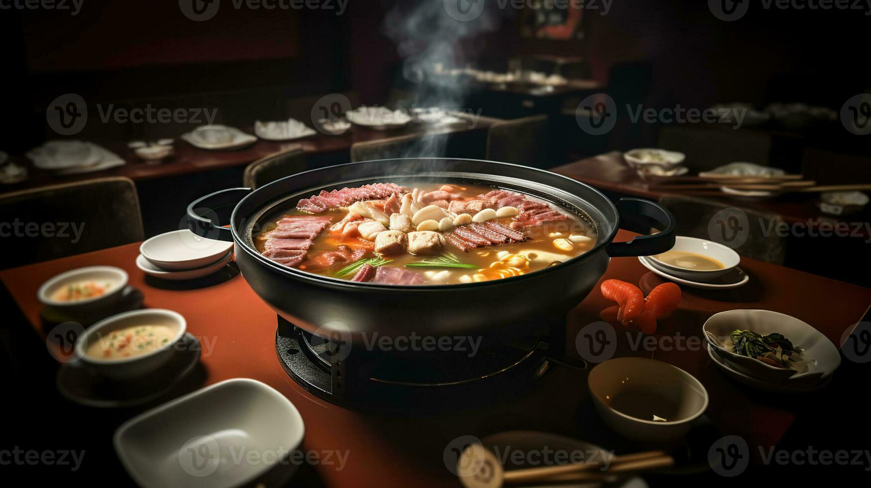 Hotpot Temptations, Food Photography Showcasing the Mouthwatering Charms of Authentic Chinese Dining, Generative AI photo