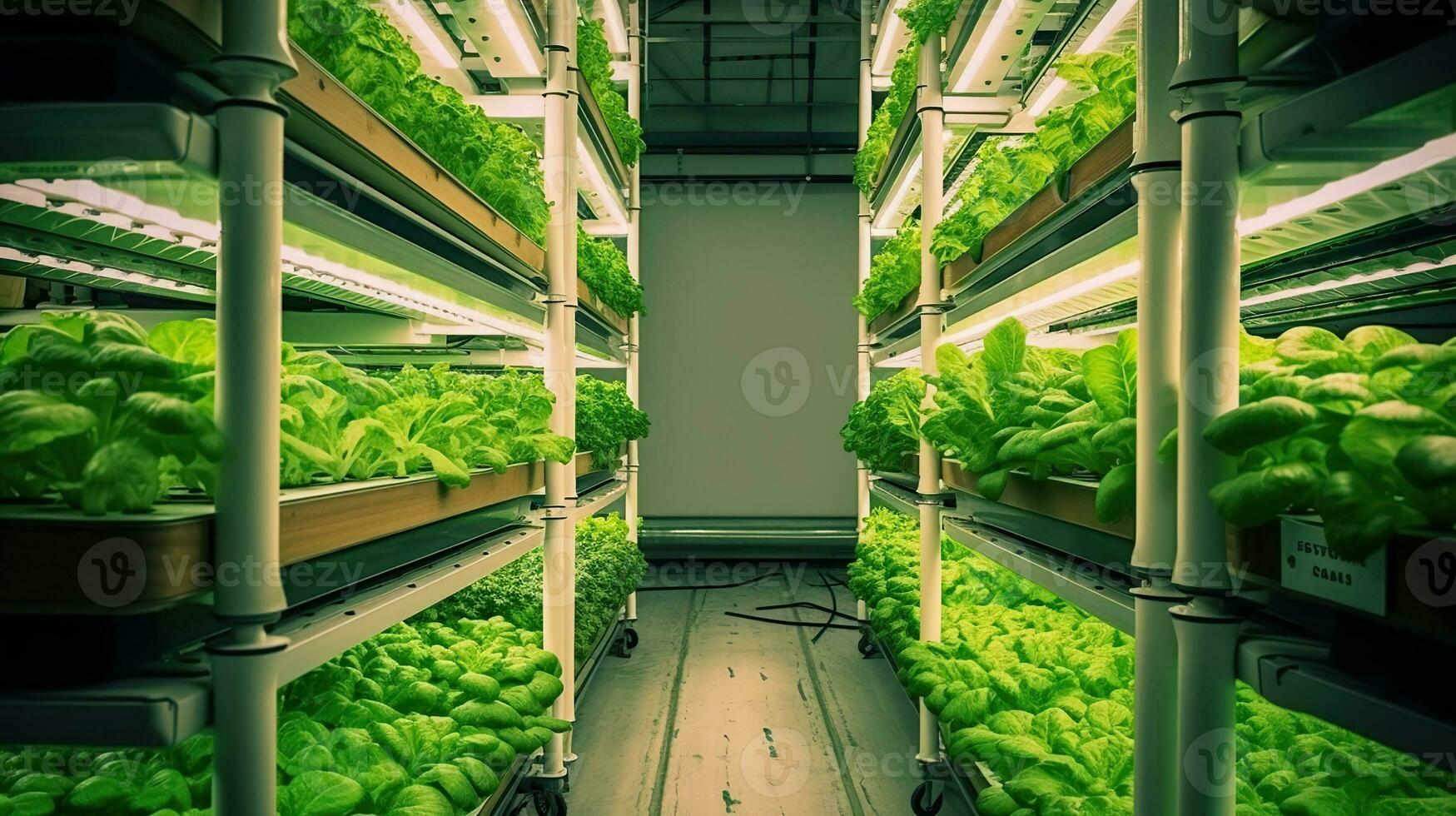 Vertical farming hydroponics. Generative AI photo