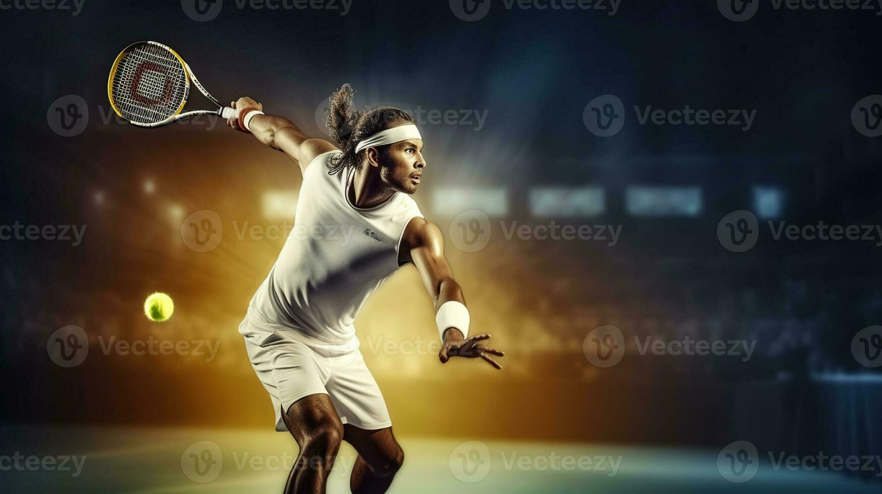 The Triumphs and Talents of a Professional Tennis Player. Generative AI photo
