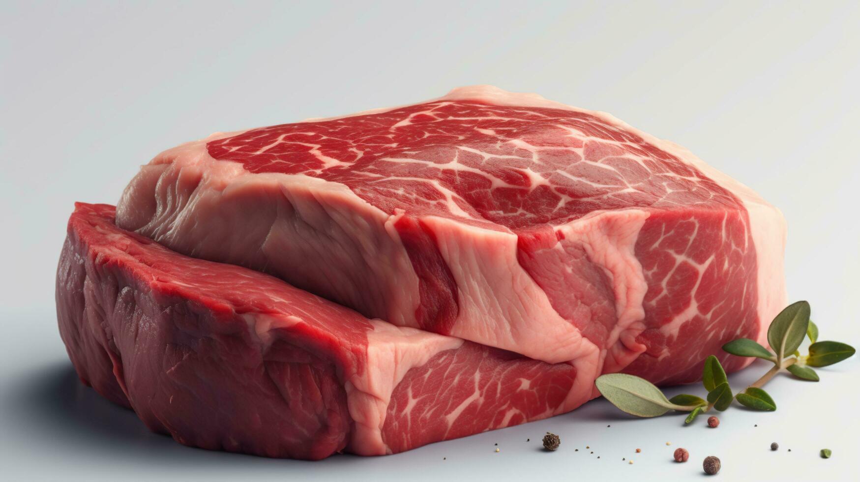 A Feast for Meat Lovers, Unveiling the Raw Beauty of Fresh Cuts and Mouthwatering Steaks. Generative AI photo