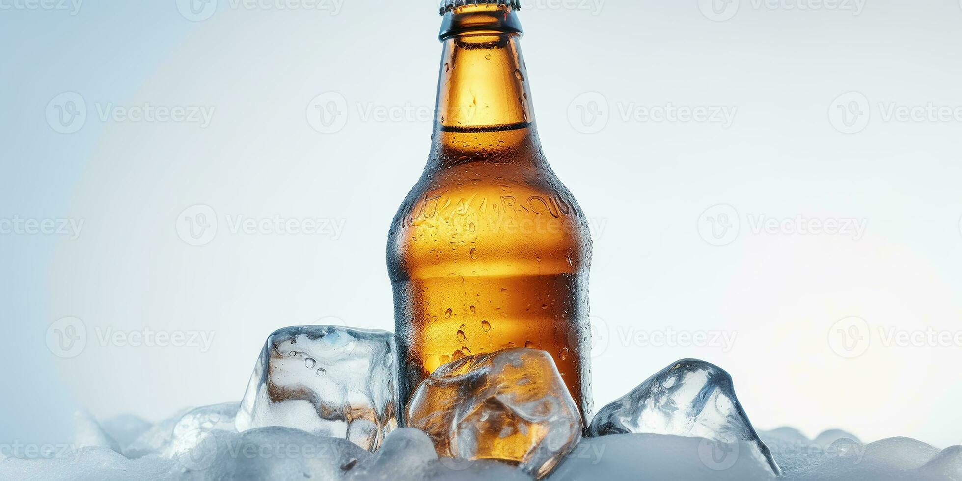 Indulge in the Harmonious Blend of Beer and Ice for Ultimate Refreshment. Generative AI photo