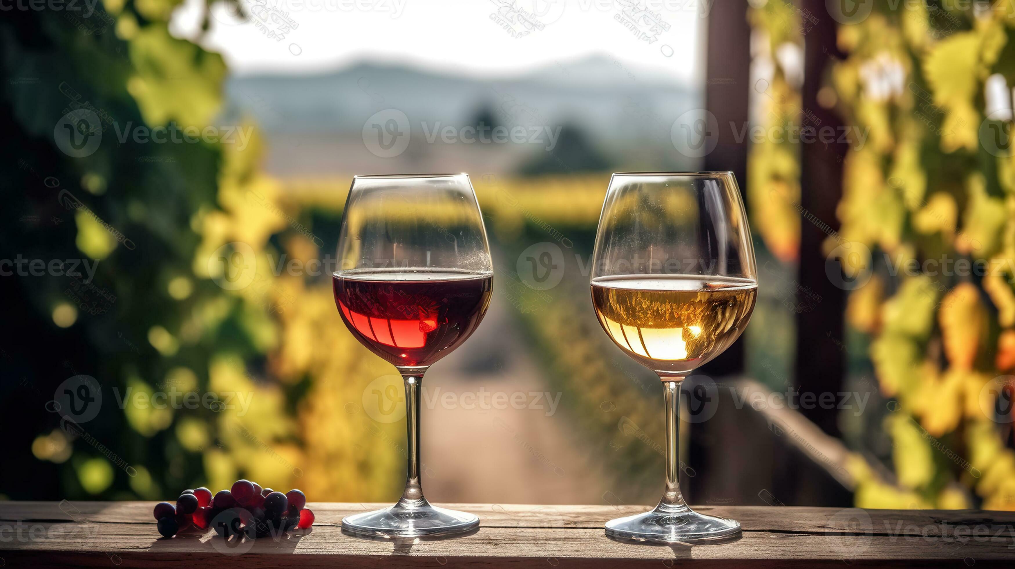 In the winery, red and white wines are being tasted. There are full