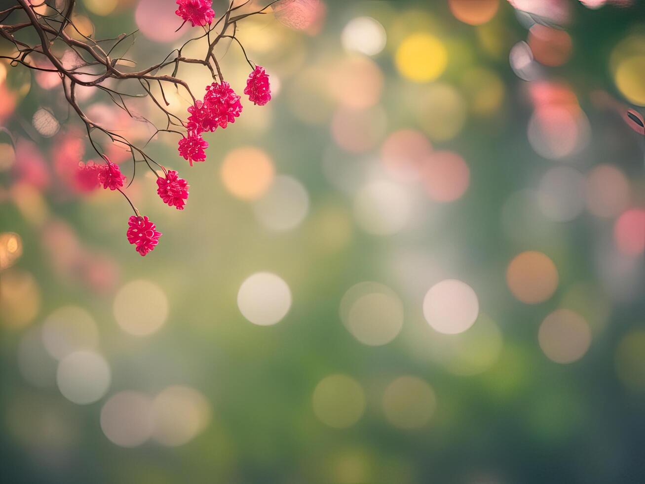 Abstract bokeh and blurred colorful nature background Generative AI photo