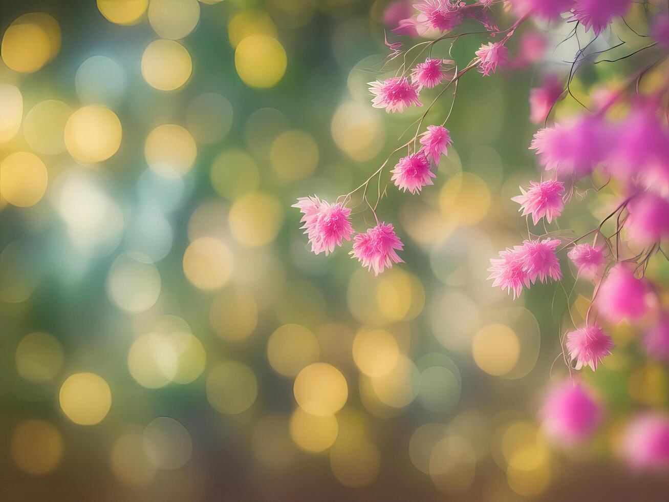 Abstract bokeh and blurred colorful nature background Generative AI photo