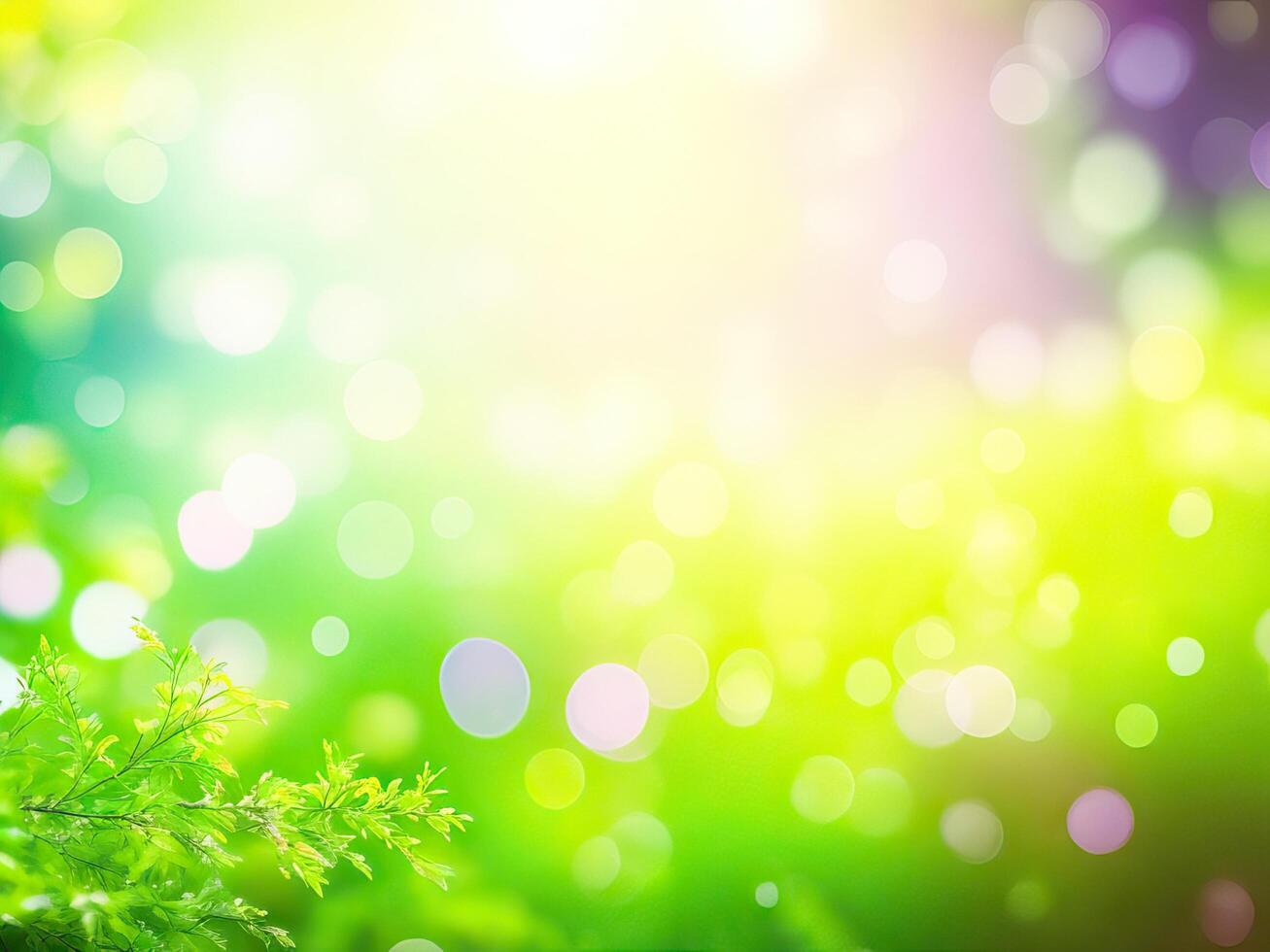 Shining defocused highlights in trees photo
