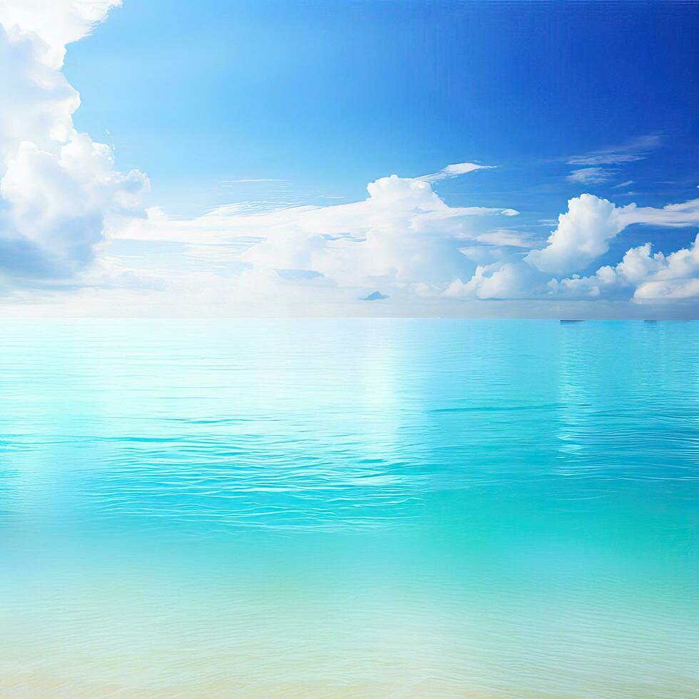 Beautiful tropical beach with blue sky and white clouds abstract texture background  Generative AI photo