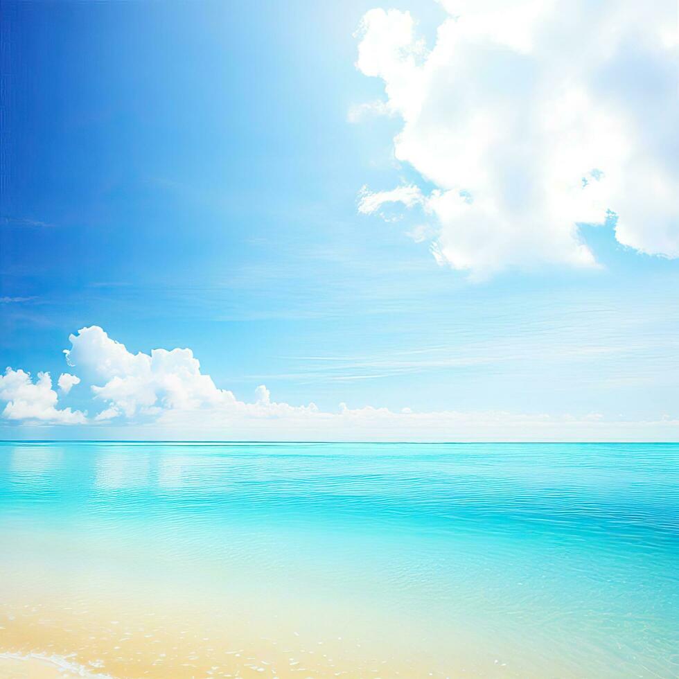 Beautiful tropical beach with blue sky and white clouds abstract texture background  Generative AI photo
