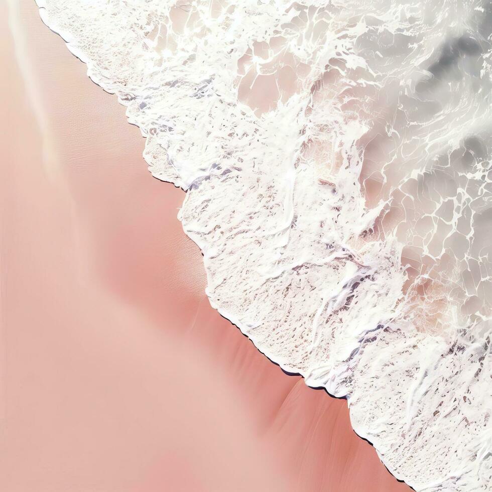 Aerial view of clear turquoise sea Aerial view of sandy beach and ocean with waves Generative AI photo
