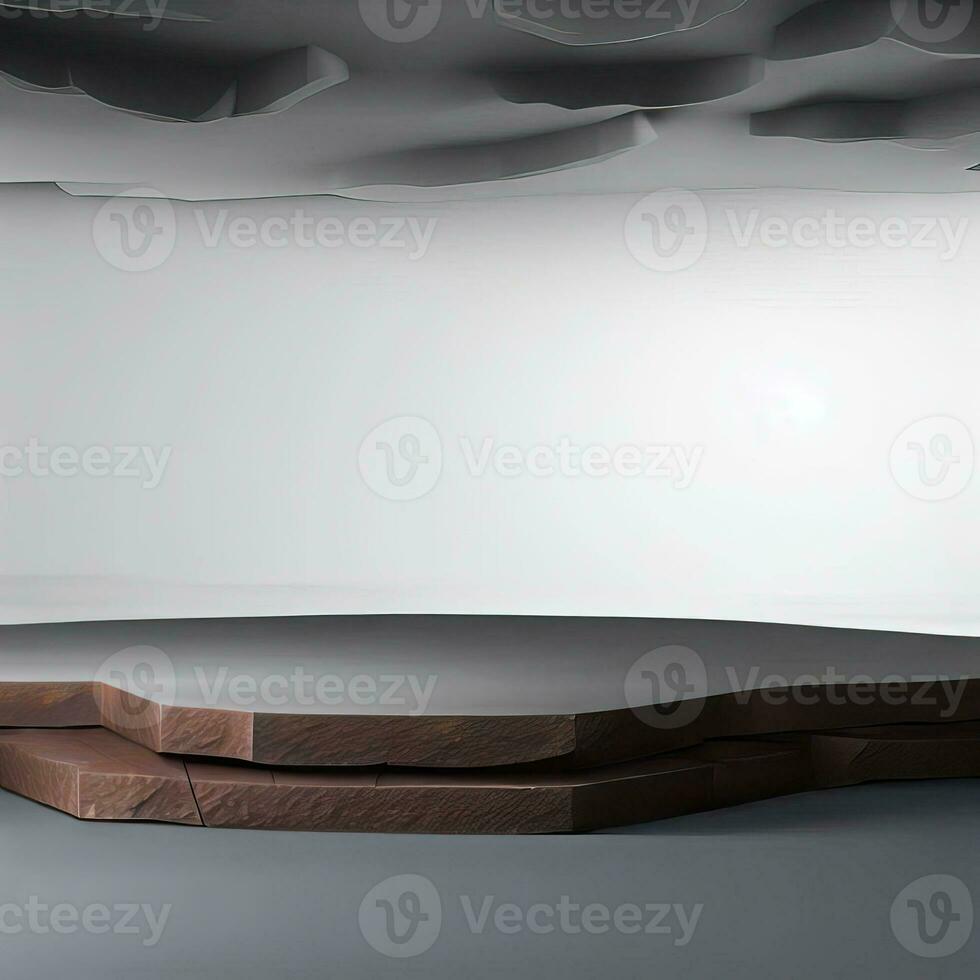 a modern minimal underground empty stage, circle black futuristic podium product display, 3d rendering, 32k, great detail, high quality. Generative AI photo