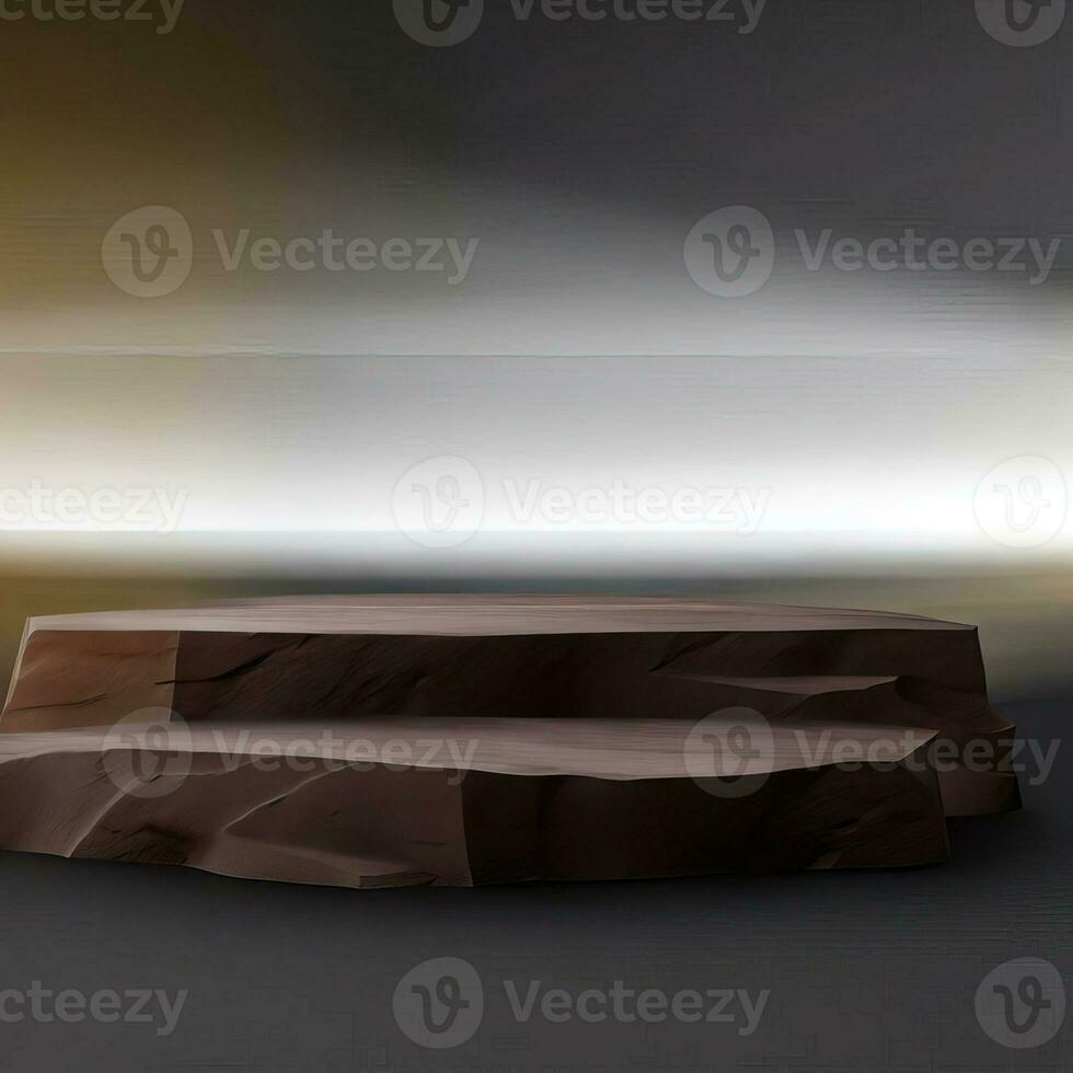 minimalist podium for product display on 3D rendering. Generative AI photo