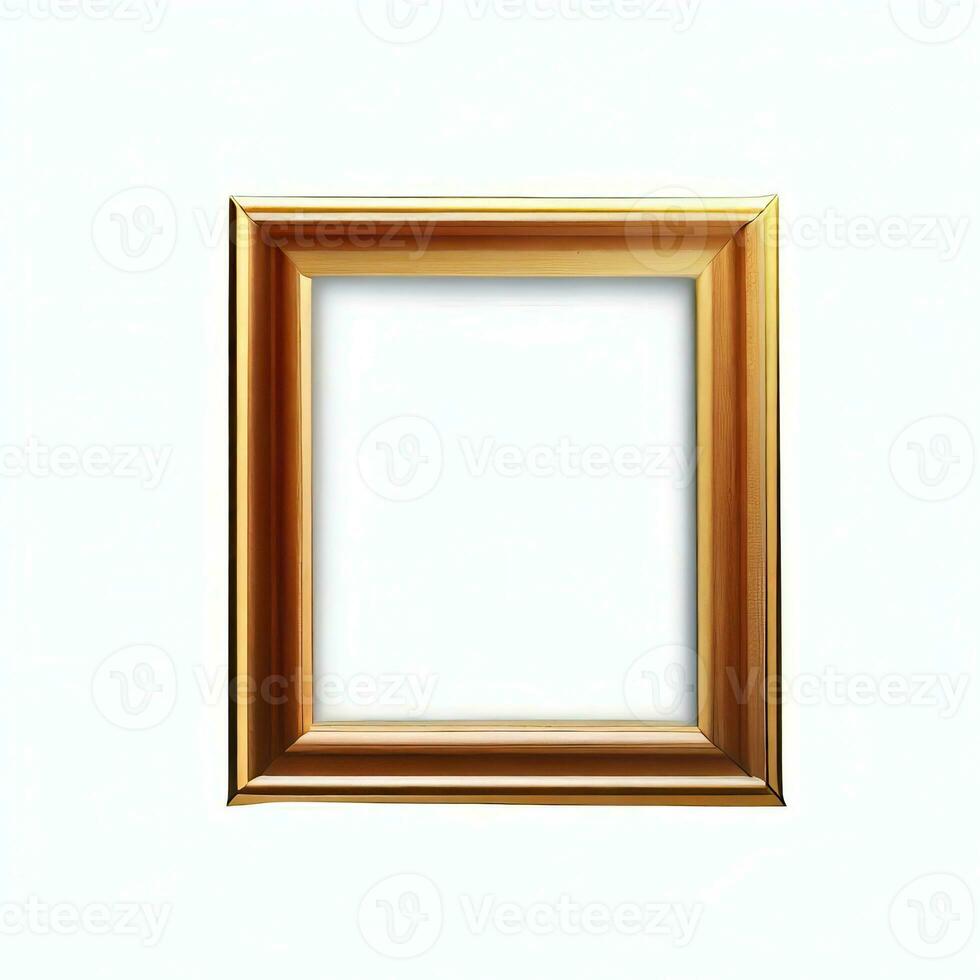 Realistic picture frame isolated on white background. Generative AI photo