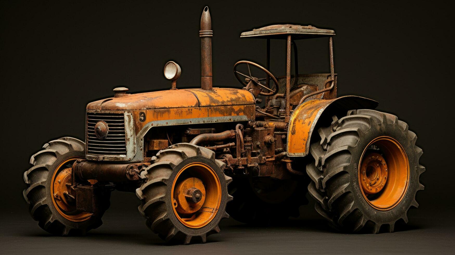 Close-up of an old tractor or tractor Farm photo