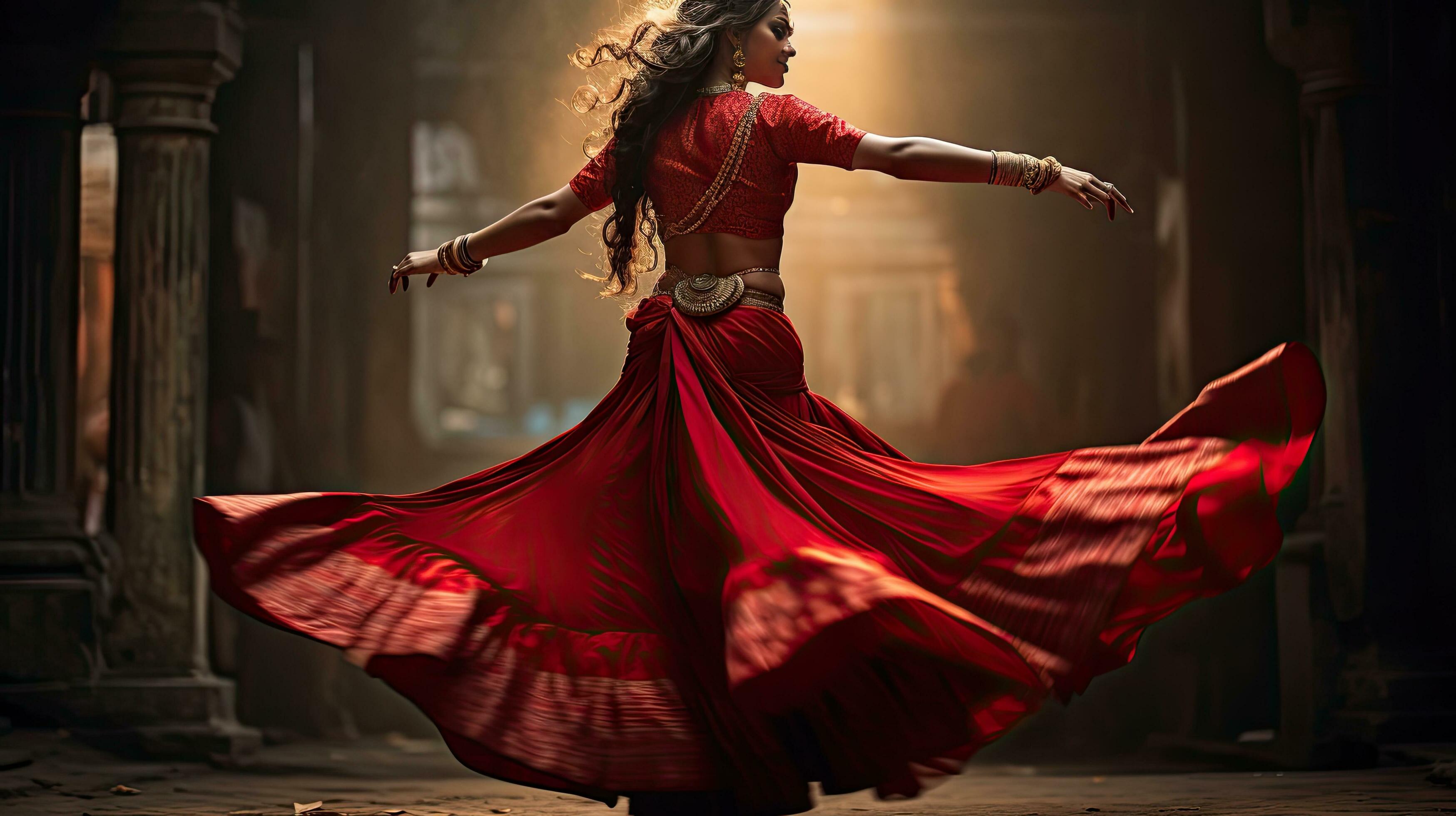 Beautiful indian girl hindu female model in sari and kundan accessories