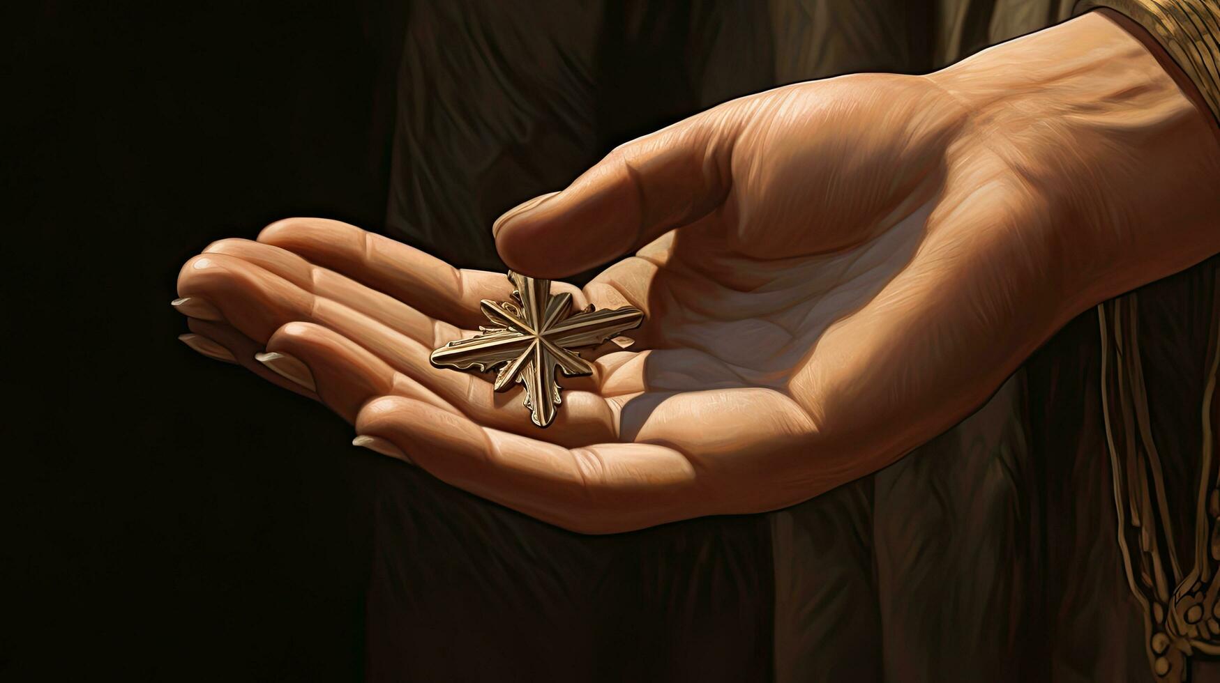 Woman's hands with a cross. Faith. Christianity. Religion. Church. Cross. photo