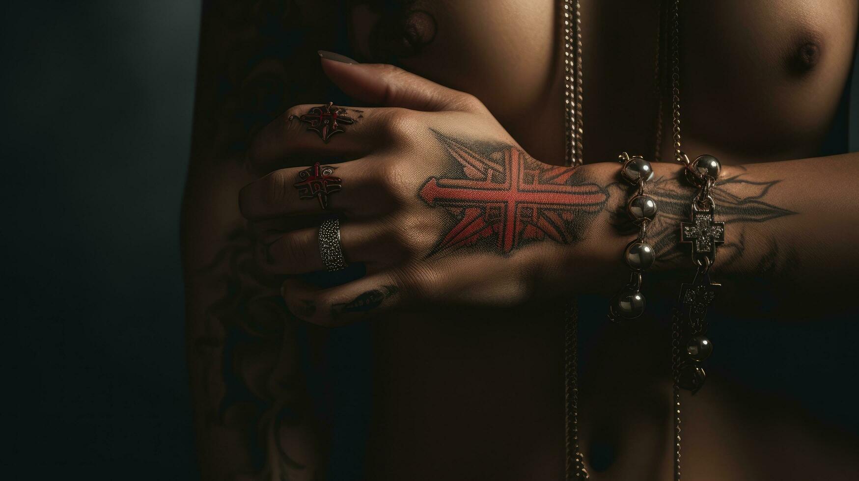 Woman's hands with a cross. Faith. Christianity. Religion. Church. Cross. photo