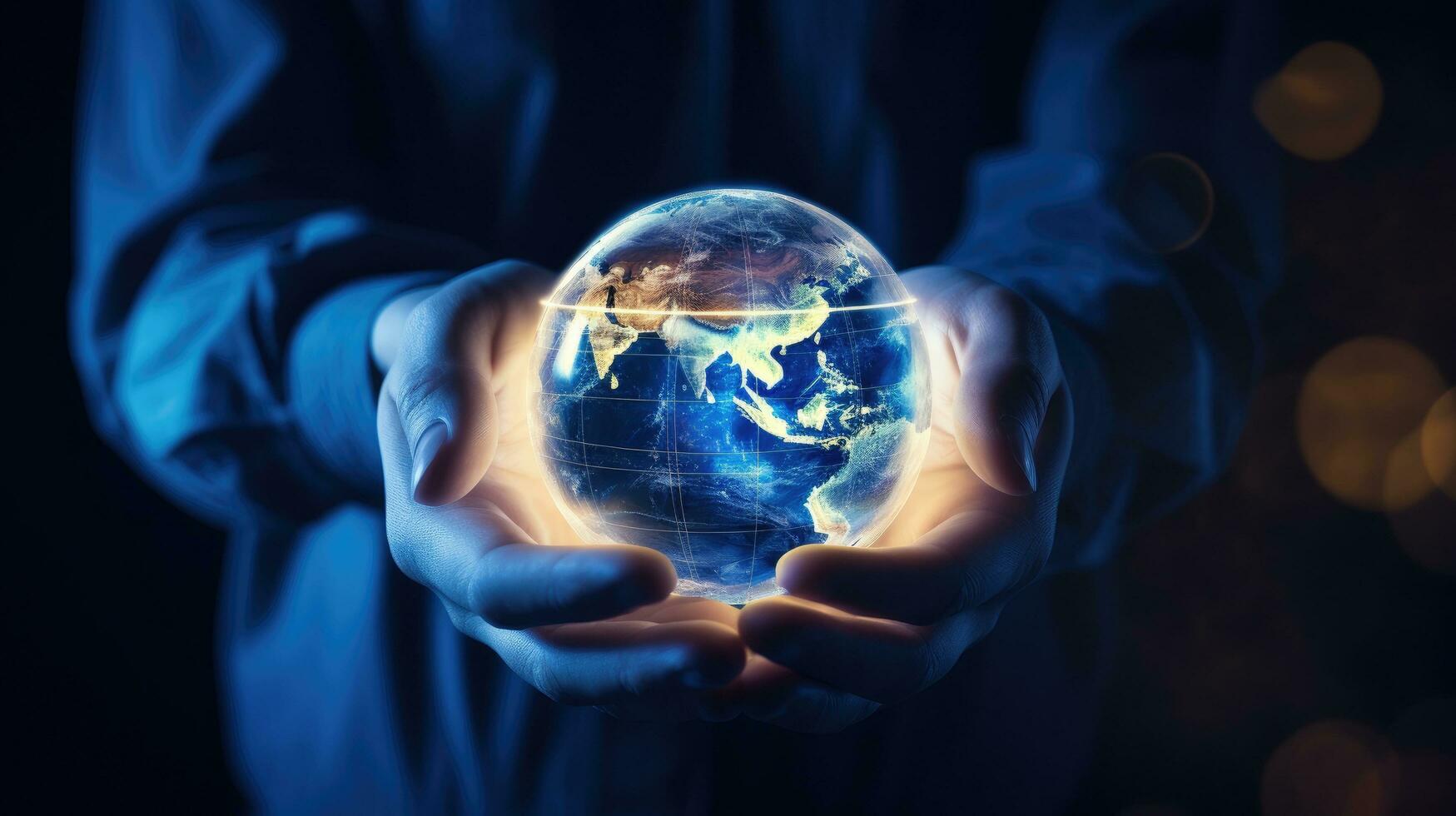 Concept of future global communication network, online connection. photo