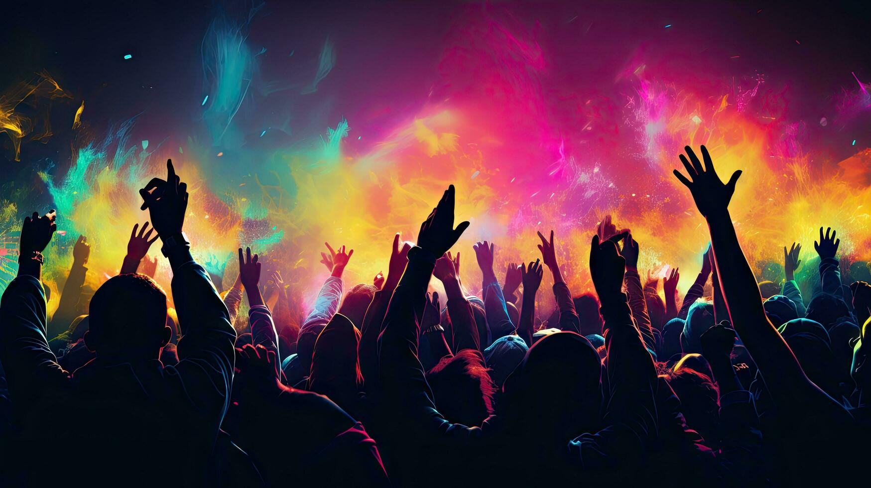 Light Music Festival Party people enjoy concert at festival photo