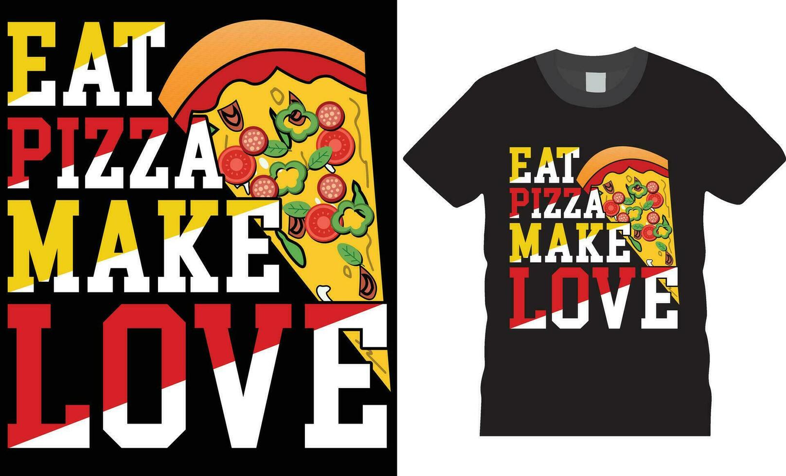 Pizza t camisa diseño. Pizza vector