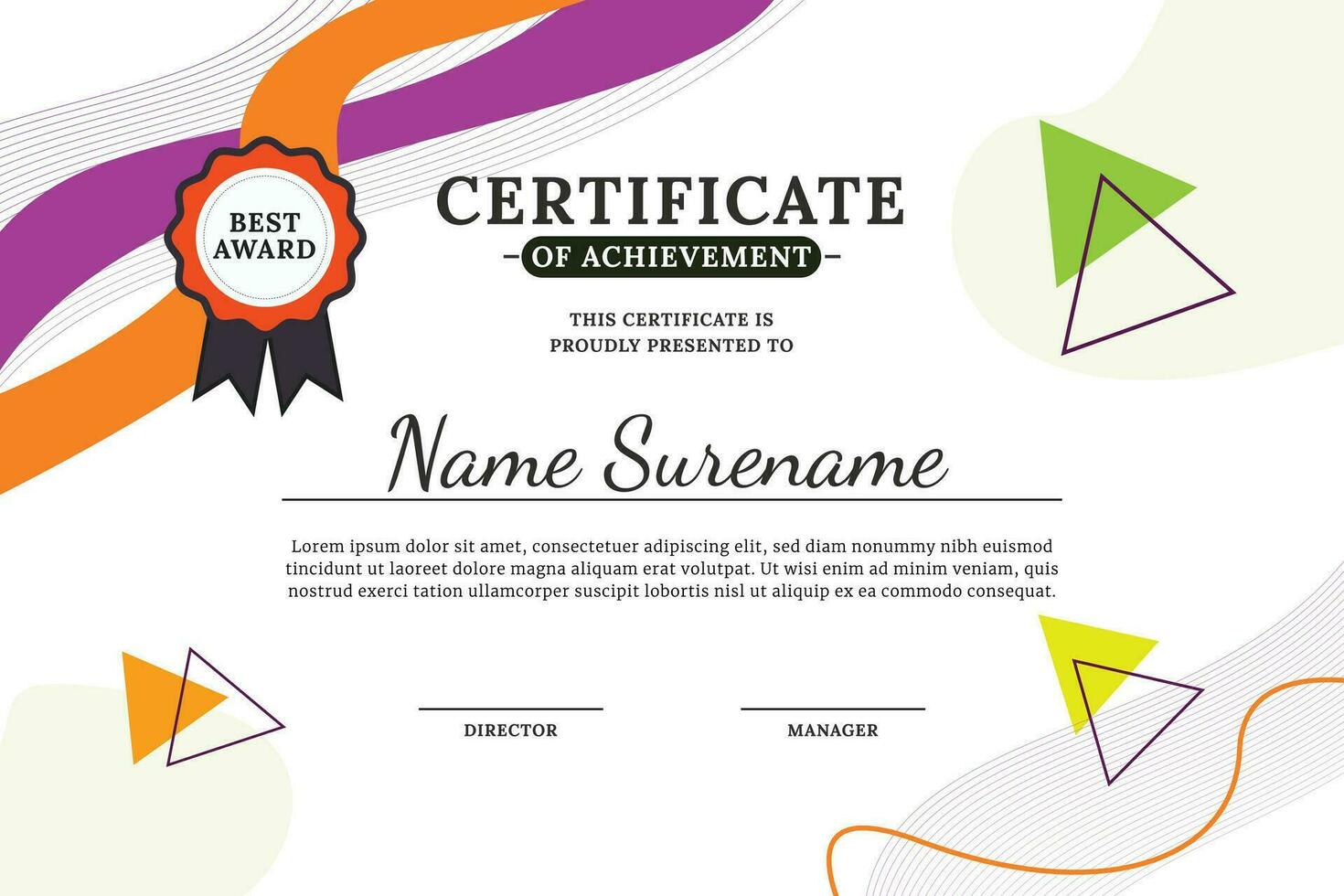 Geometric Award Certificate vector