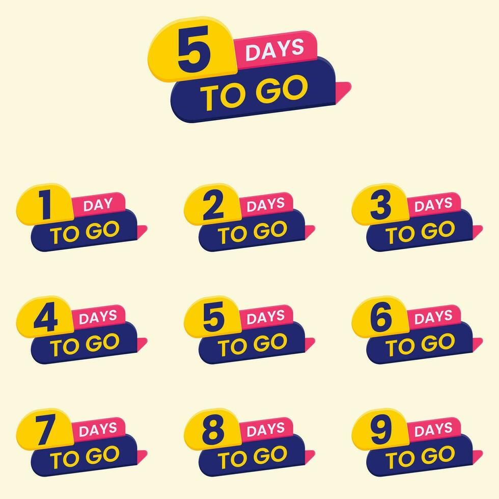 Number of days left countdown banner label clipart vector
