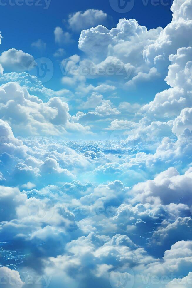 azul cielo encima con nubes profundidad dinámica hermosa cielo. ai generativo foto