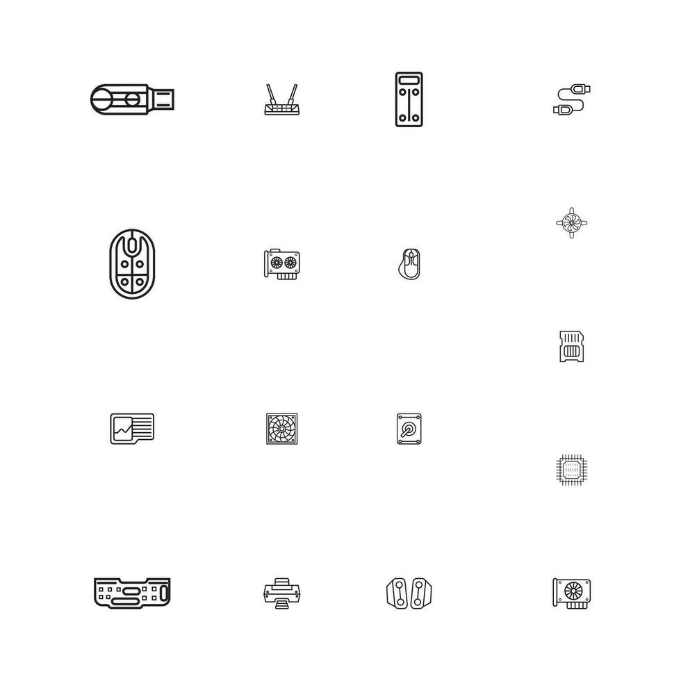 hardware línea Arte estilo icono vector