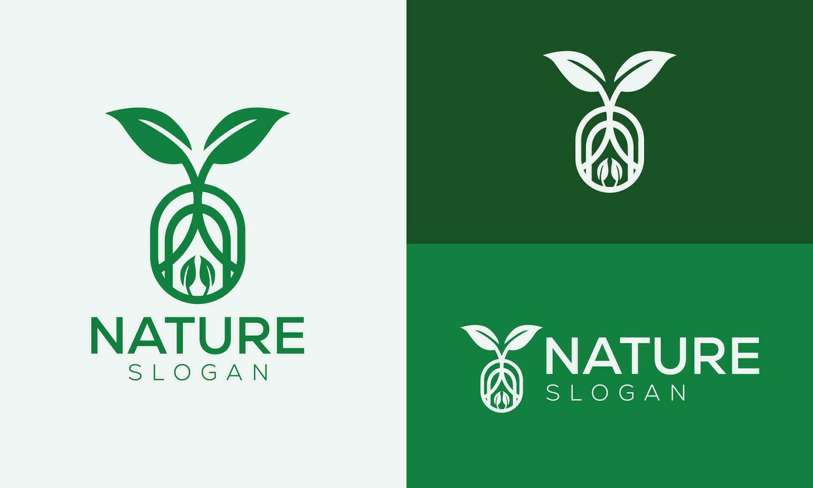 Creative beautiful world nature logo design vector