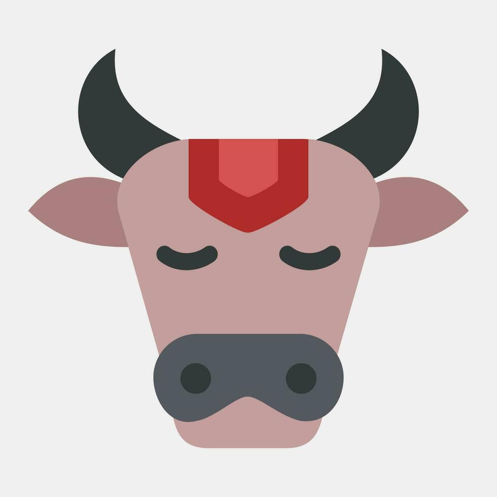 Icon sacred cow. Diwali celebration elements. Icons in flat style. Good for prints, posters, logo, decoration, infographics, etc. vector