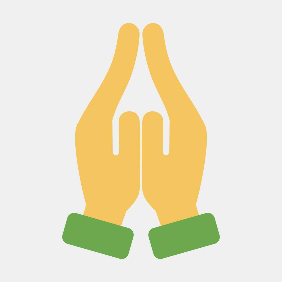 Icon pray. Diwali celebration elements. Icons in flat style. Good for prints, posters, logo, decoration, infographics, etc. vector