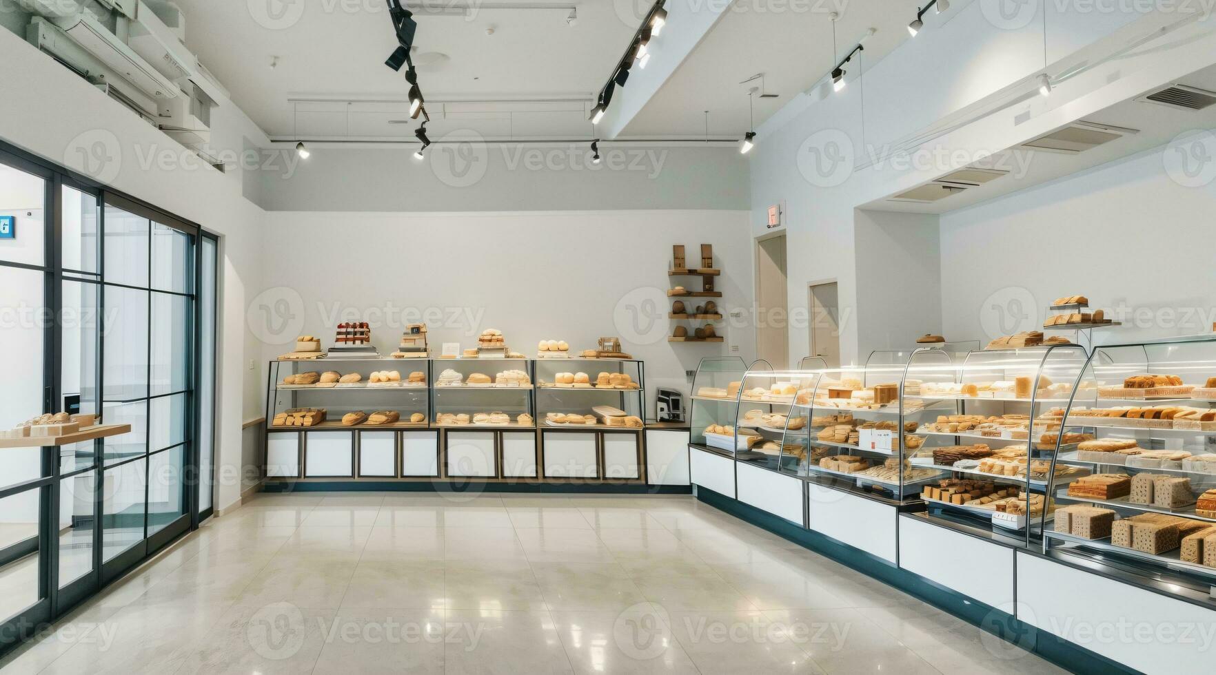 3d render bread cafe interior to sell pastry and cake photo