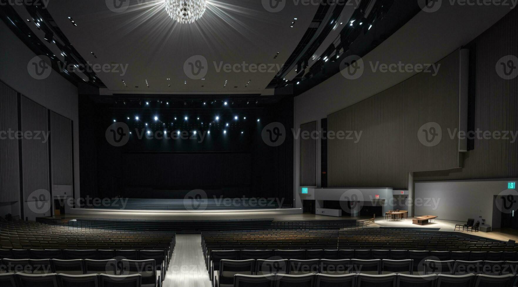 elegante grande concierto salón para música actuación foto