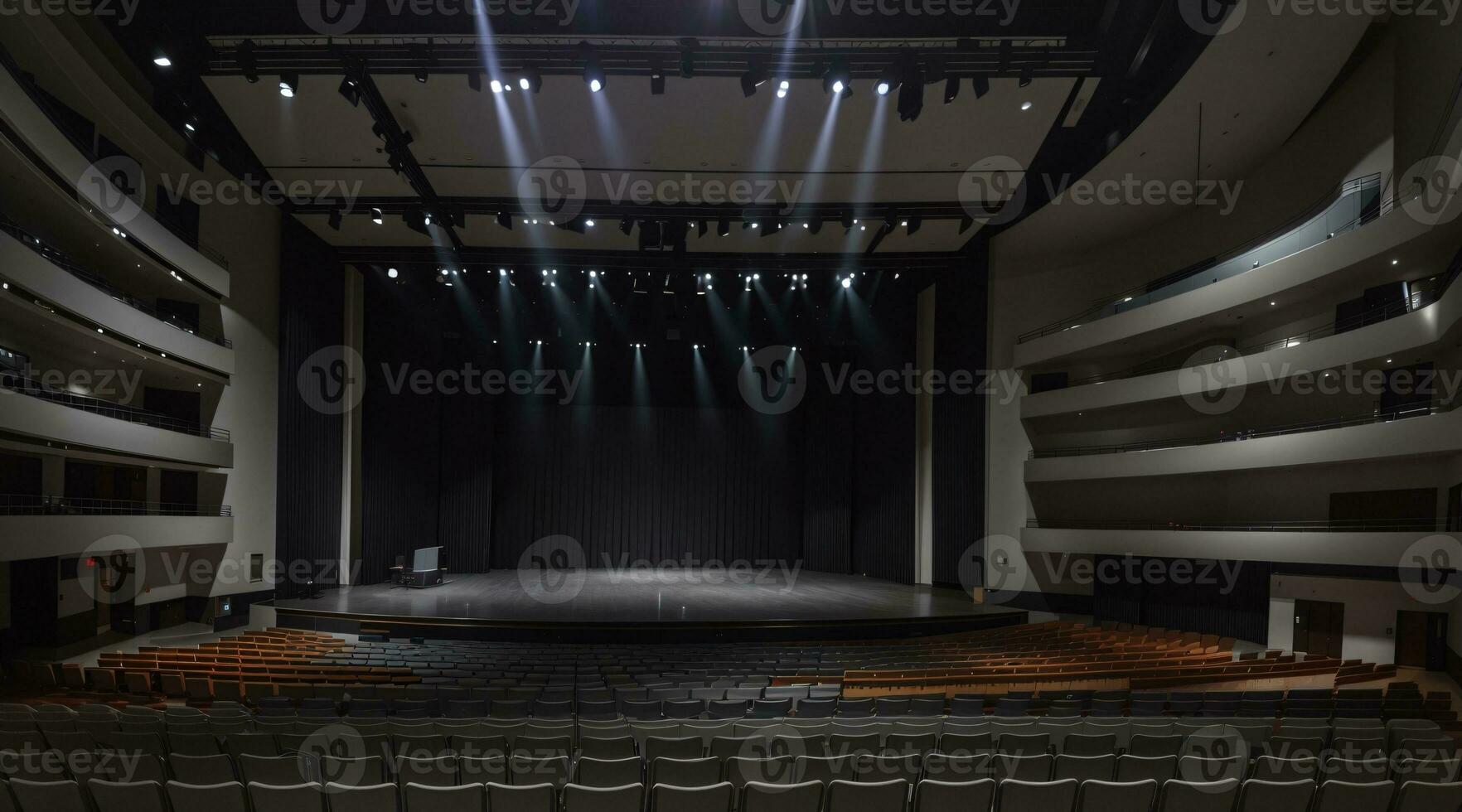 elegante grande concierto salón para música actuación foto