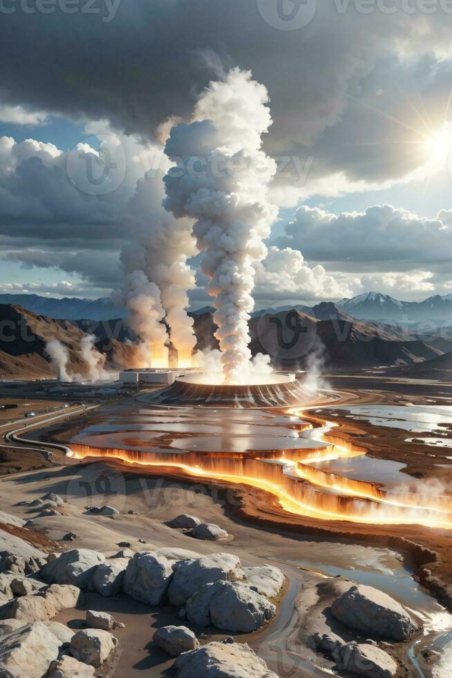 renewable energy with geothermal power photo