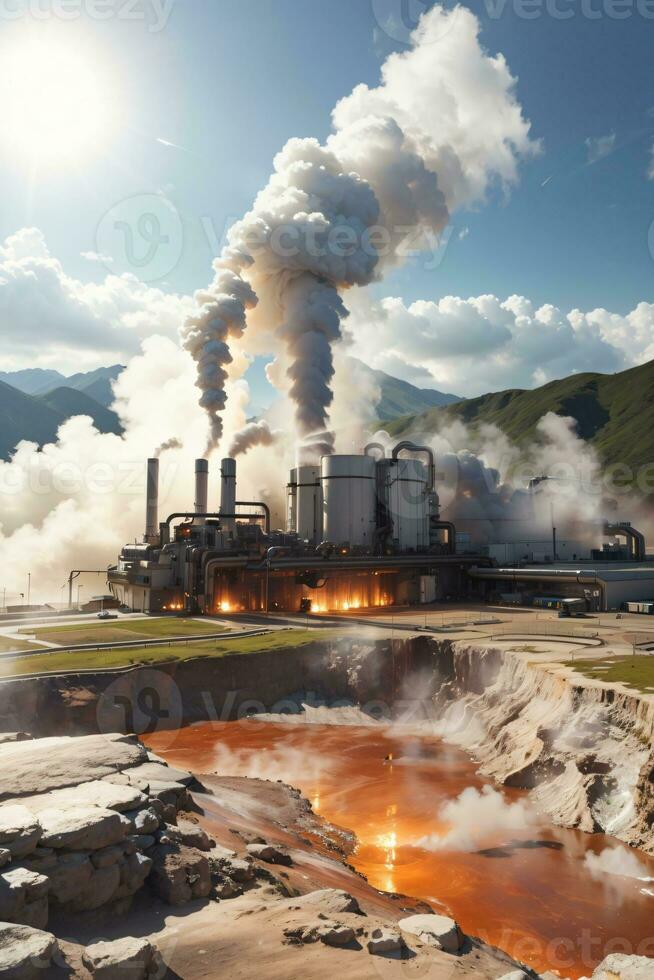 renewable energy with geothermal power photo