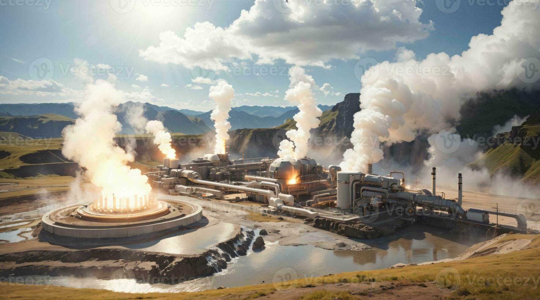 renewable energy with geothermal power photo