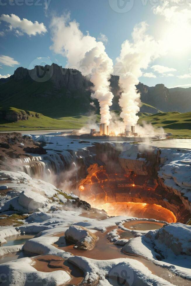 renewable energy with geothermal power photo