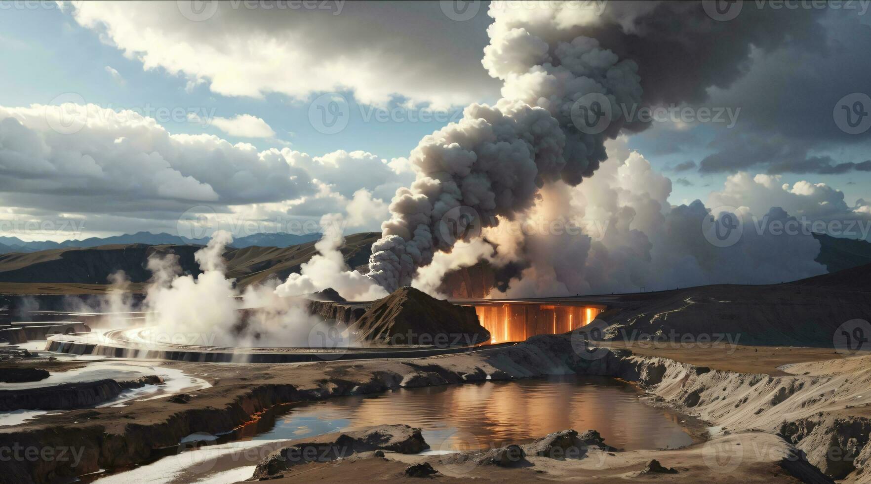 renewable energy with geothermal power photo