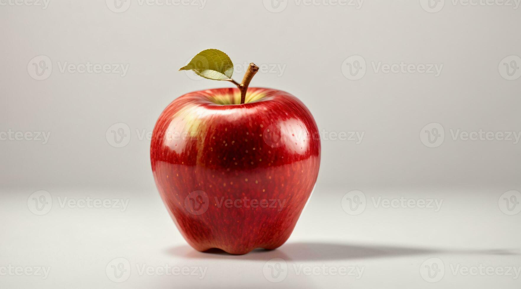 fresh apple with green leaves isolated in white background photo