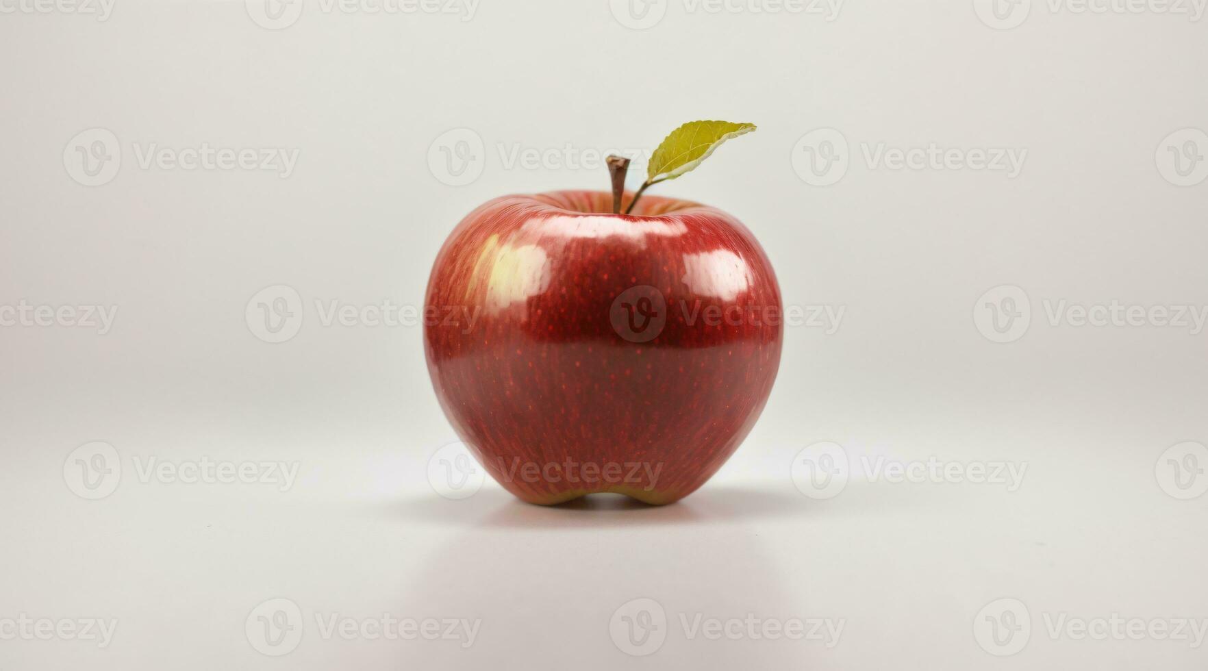 fresh apple with green leaves isolated in white background photo