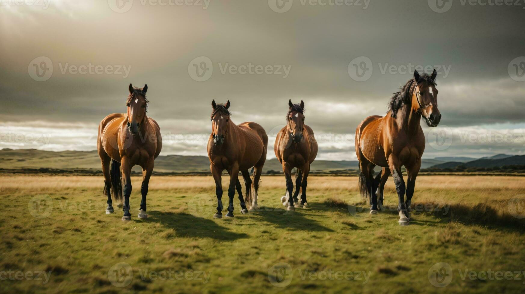 photo horse walking on new zealand grass field