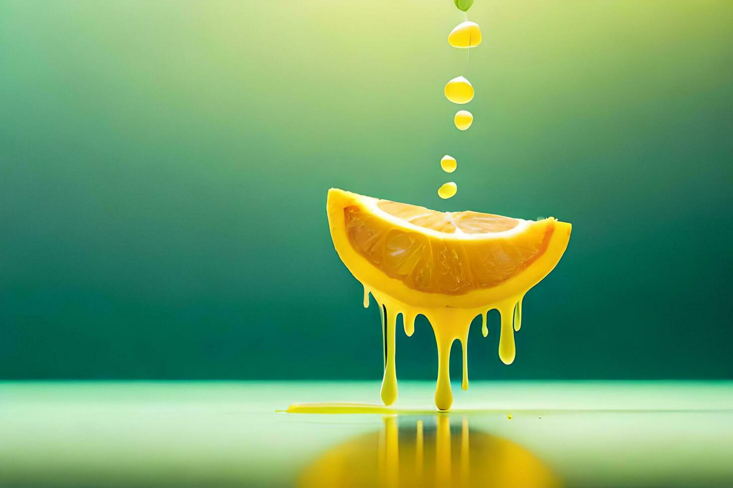 limón Fruta como goteo Arte en un vistoso amarillo antecedentes foto