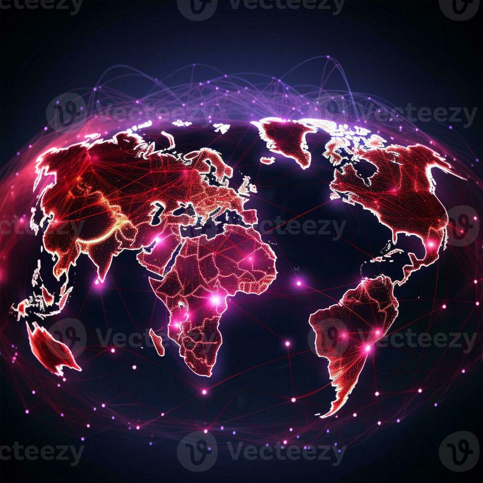 World map connection photo