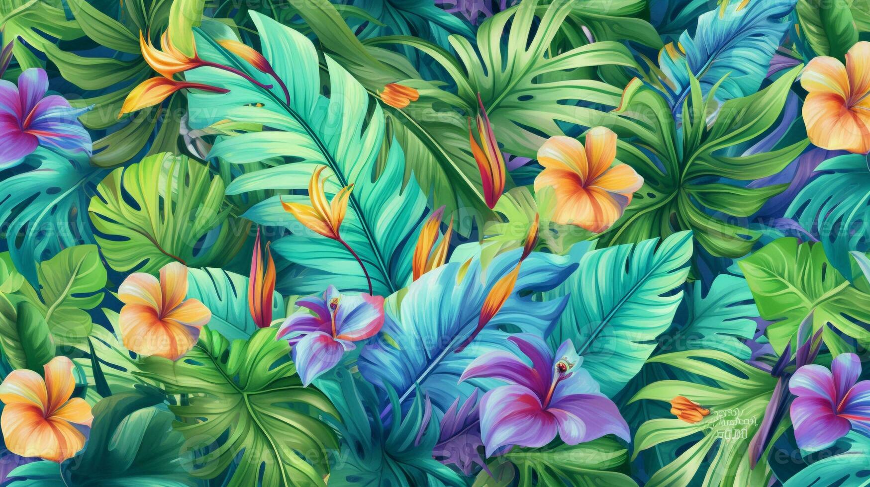 Tropical seamless pattern photo