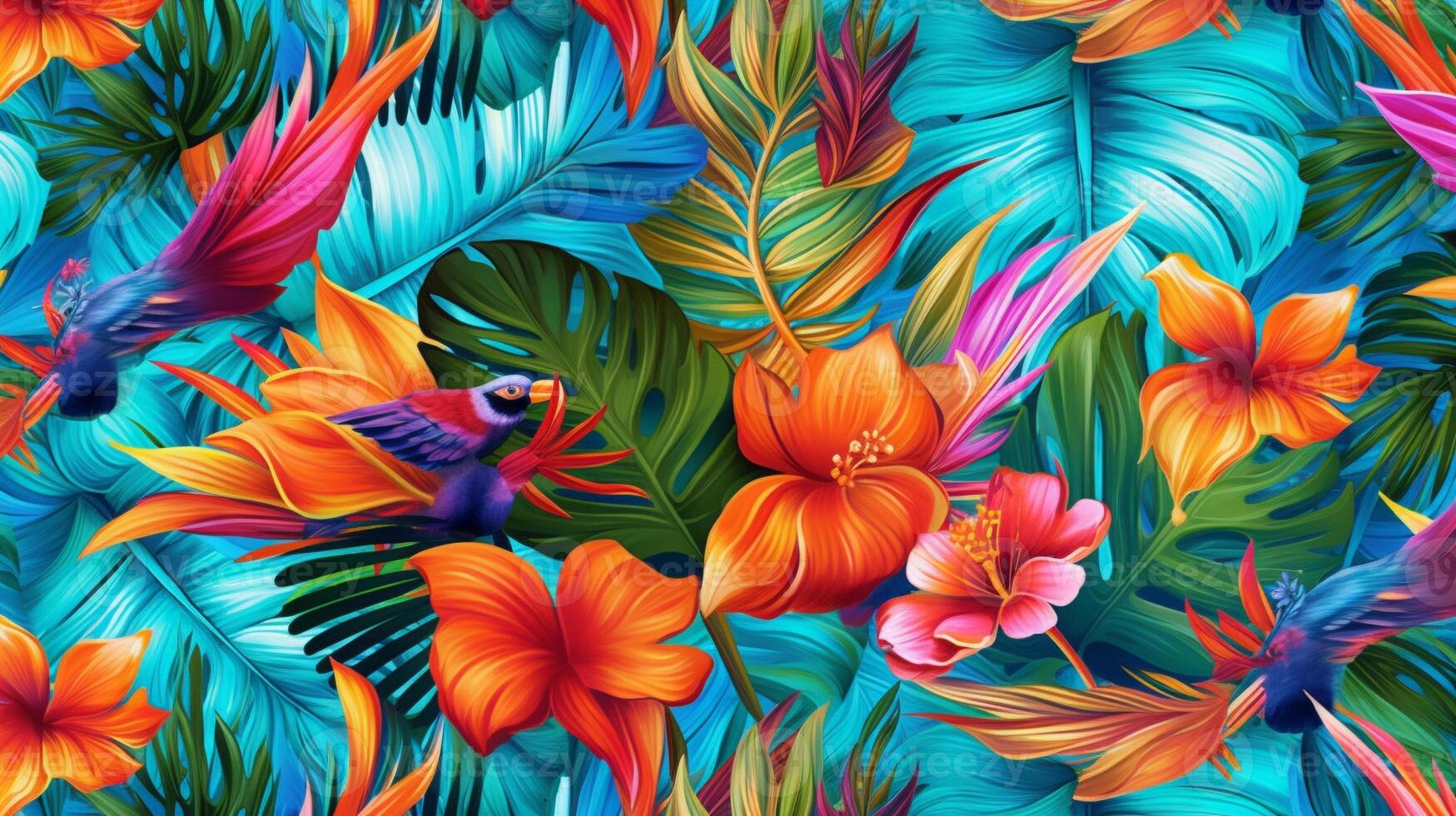 Tropical seamless pattern photo