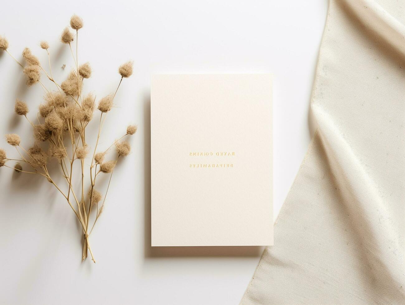 Flat lay mockup of elegant invitation cards blank photo