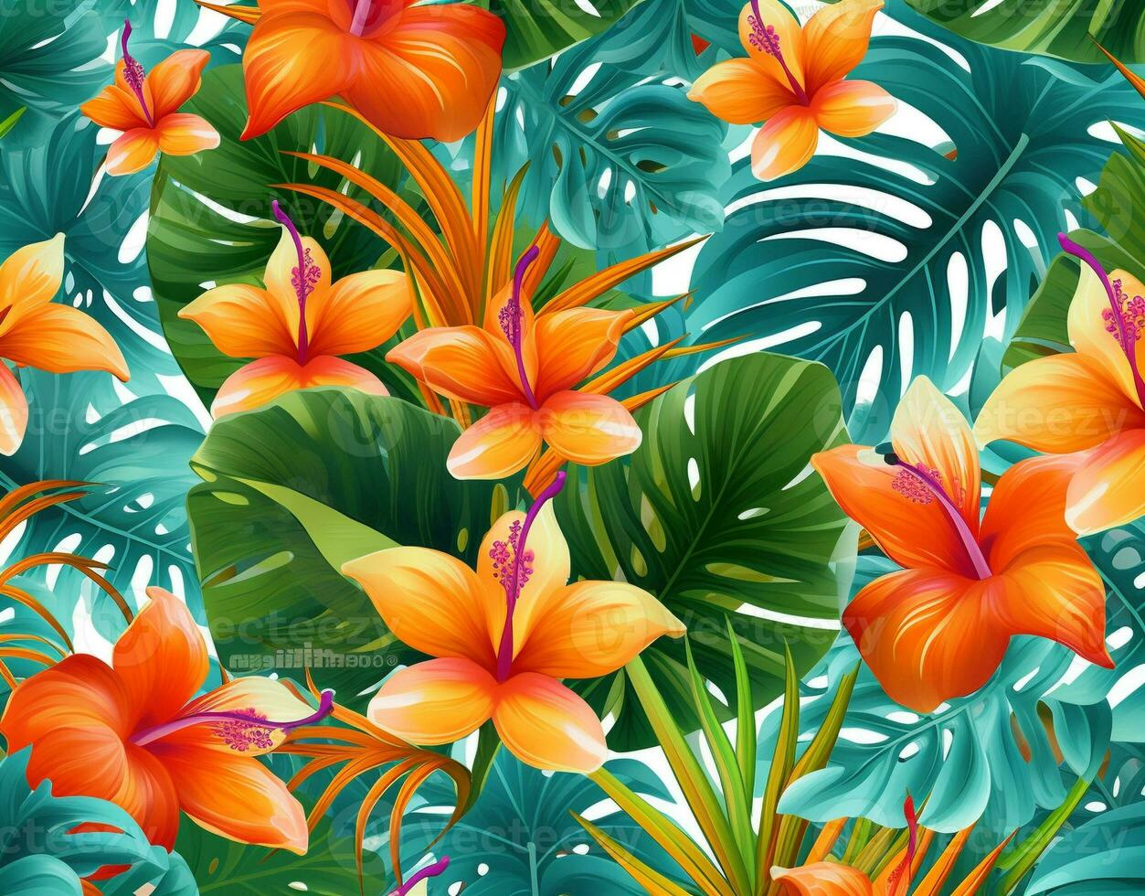 Tropical seamless pattern photo