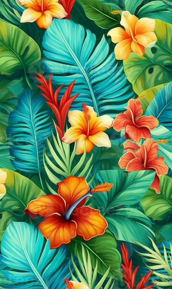 Tropical seamless pattern photo