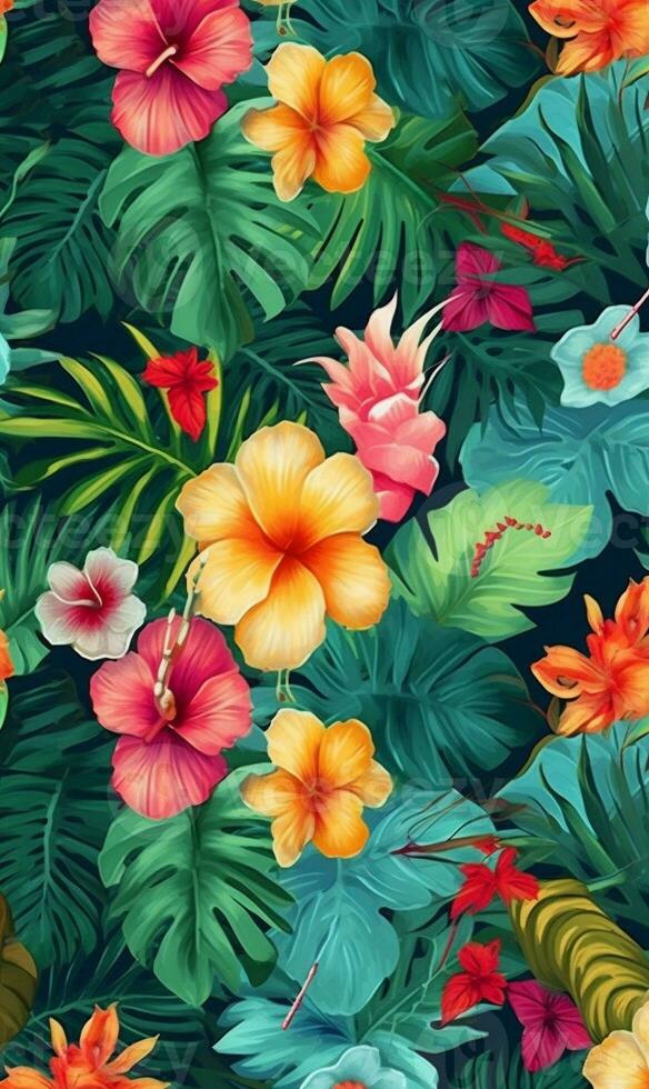 Tropical seamless pattern photo